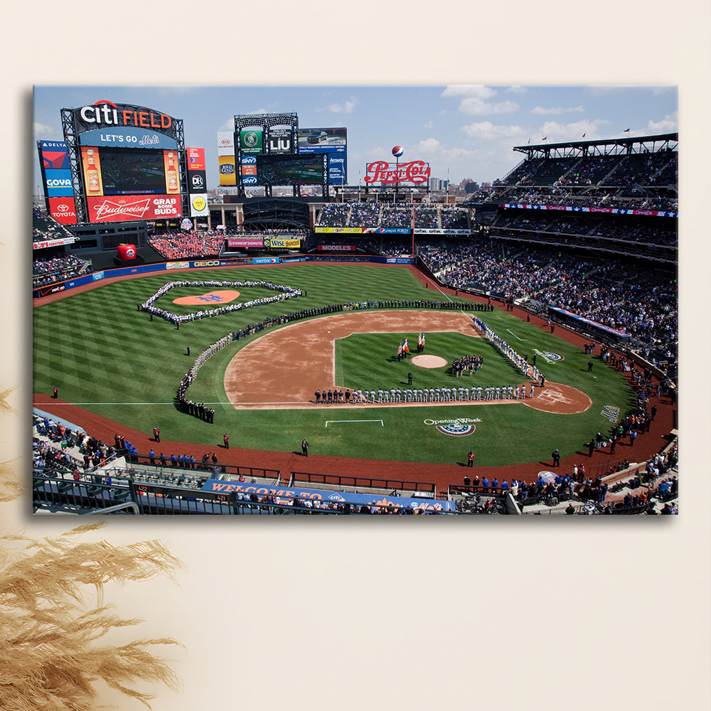 Citi Field Stadium Opening Day, Stadium Canvas, Sport Art, Gift for him, Man Cave Decor, Art Print, Canvas Print Wall Art