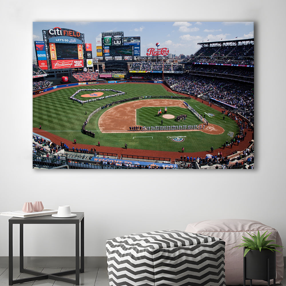 Citi Field Stadium Opening Day, Stadium Canvas, Sport Art, Gift for him, Man Cave Decor, Art Print, Canvas Print Wall Art