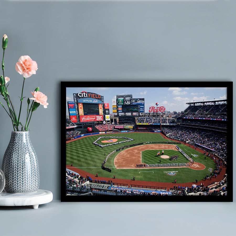 Citi Field Stadium Opening Day, Stadium Canvas, Sport Art, Gift for him, Framed Art Print Wall Decor, Picture Framed