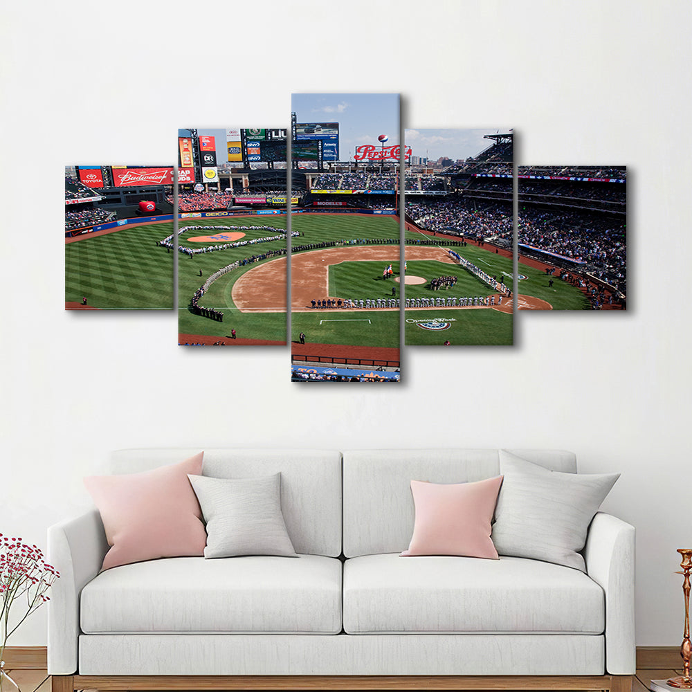 Citi Field Stadium Opening Day, Stadium Canvas, Sport Art, Gift for him, 5 Panel, Large Canvas, Canvas Print Wall Art