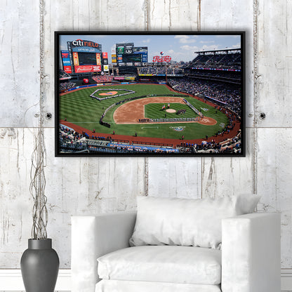 Citi Field Stadium Opening Day, Stadium Canvas, Sport Art, Framed Canvas Print Wall Art, Floating Frame