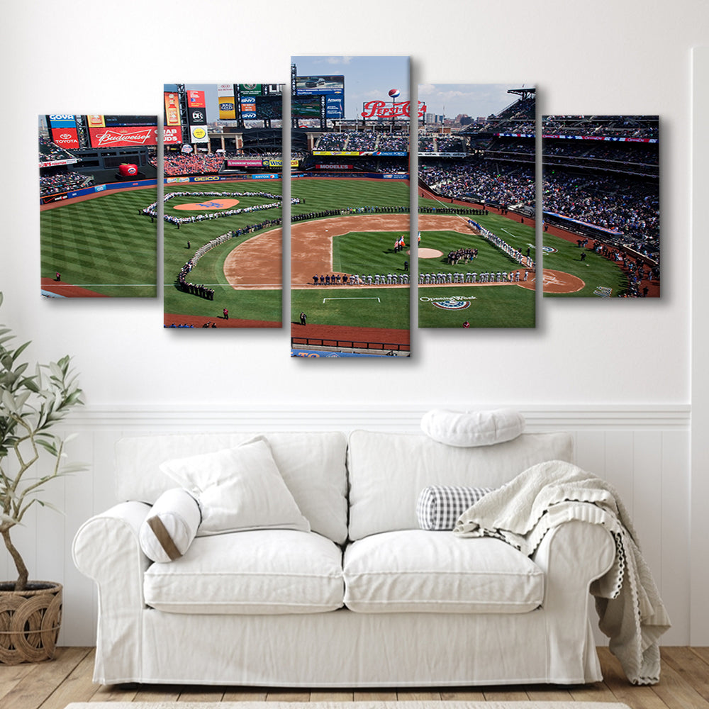 Citi Field Stadium Opening Day, Stadium Canvas, Sport Art, Gift for him, 5 Panel, Large Canvas, Canvas Print Wall Art