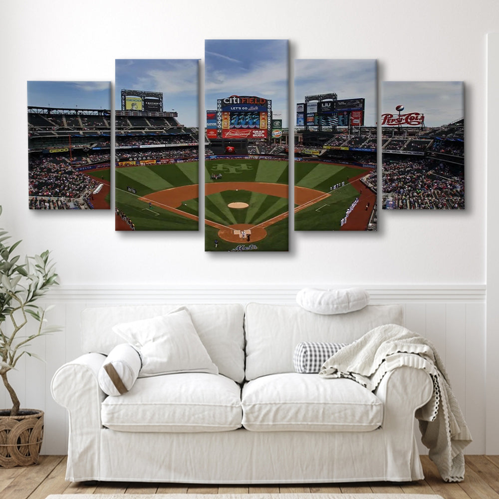 Citi Field Stadium, Stadium Canvas, Sport Art, Gift for him, 5 Panel, Large Canvas, Canvas Print Wall Art