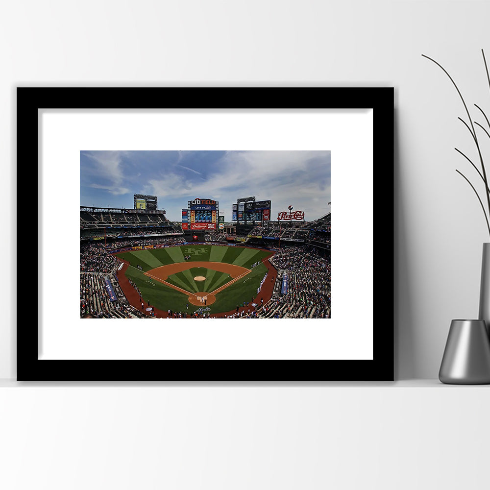 Citi Field Stadium, Stadium Canvas, Sport Art, Gift for him, White Border Framed Art Print Wall Decor