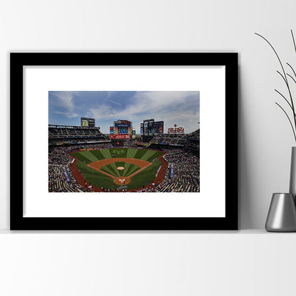 Citi Field Stadium, Stadium Canvas, Sport Art, Gift for him, White Border Framed Art Print Wall Decor