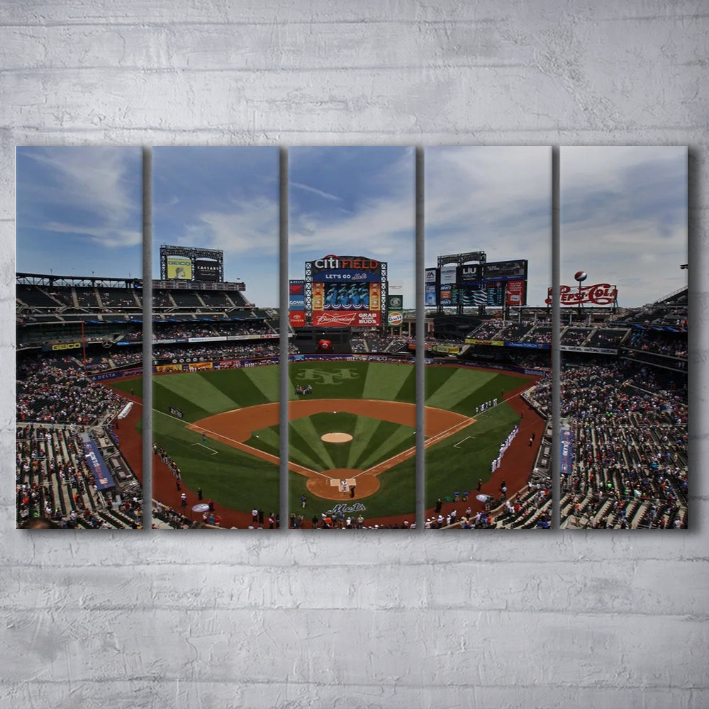 Citi Field Stadium, Stadium Canvas, Sport Art, 5 Panel B, Extra Large Canvas, Canvas Print Wall Art
