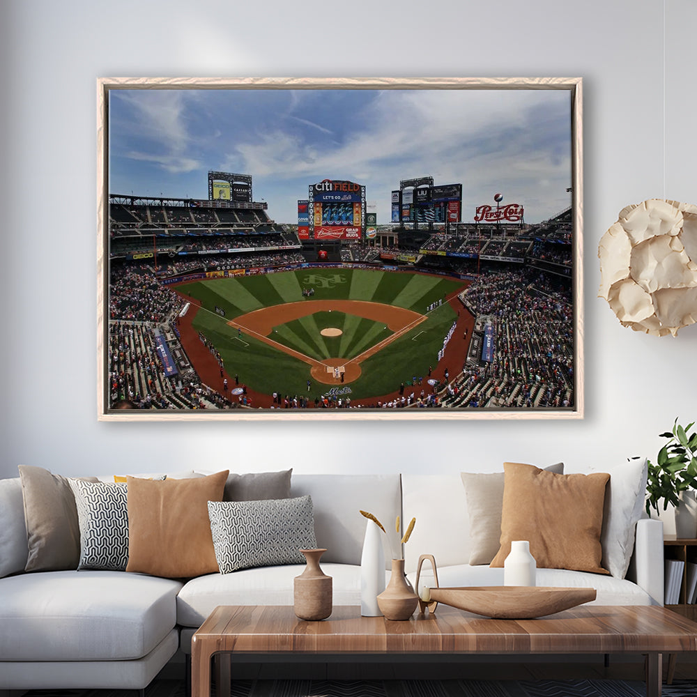 Citi Field Stadium, Stadium Canvas, Sport Art, Framed Canvas Print Wall Art, Floating Frame