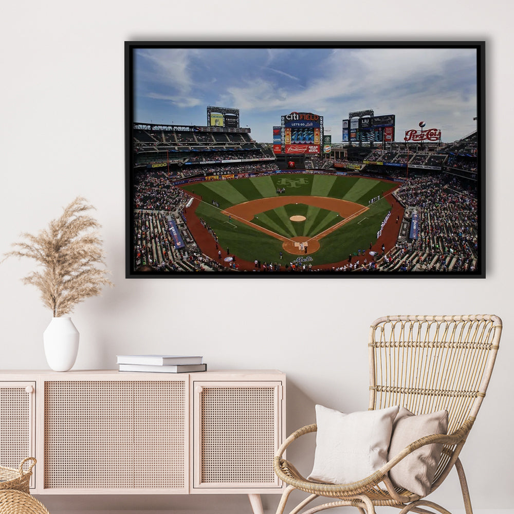 Citi Field Stadium, Stadium Canvas, Sport Art, Framed Canvas Print Wall Art, Floating Frame