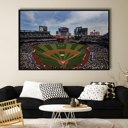 Citi Field Stadium, Stadium Canvas, Sport Art, Framed Canvas Print Wall Art, Floating Frame