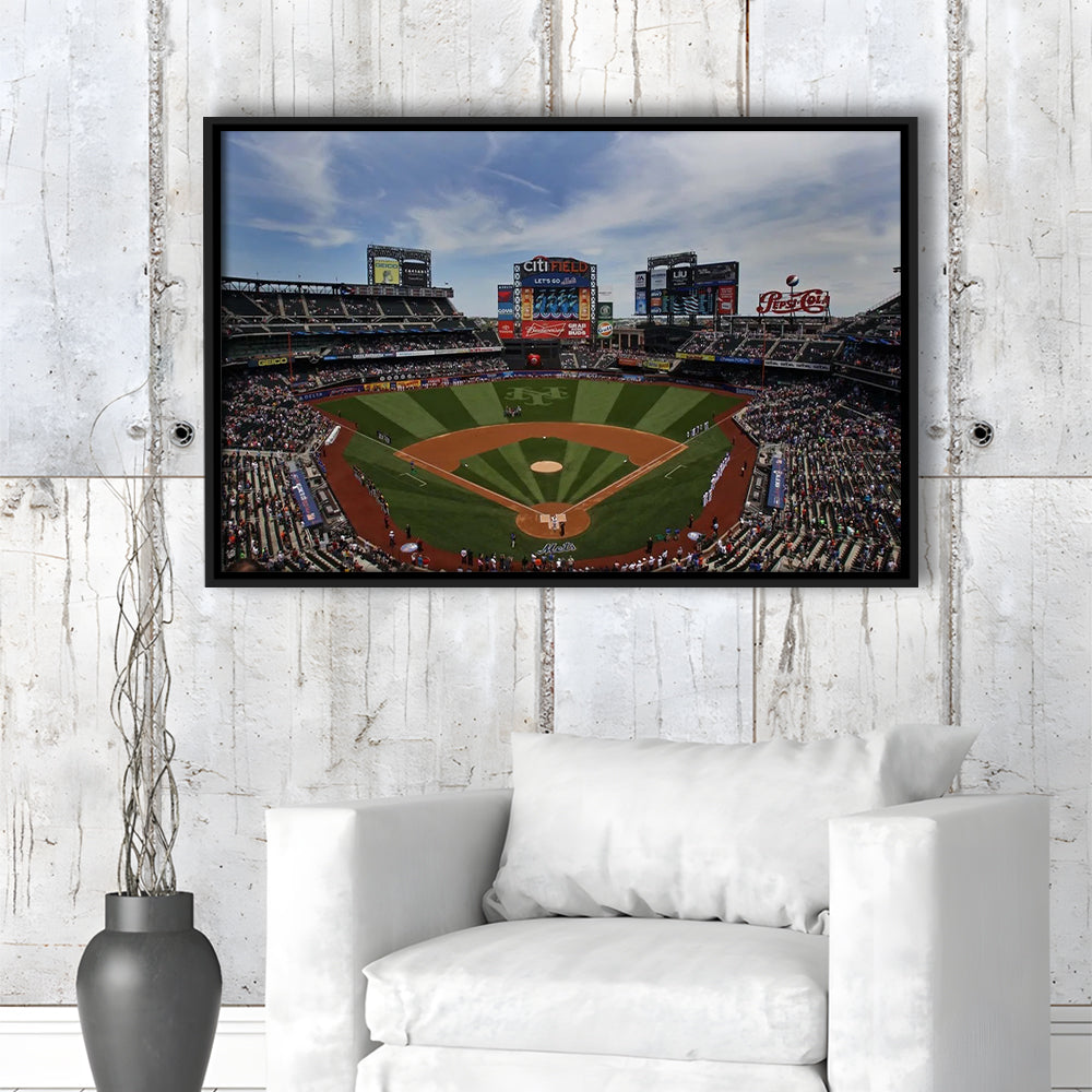 Citi Field Stadium, Stadium Canvas, Sport Art, Framed Canvas Print Wall Art, Floating Frame