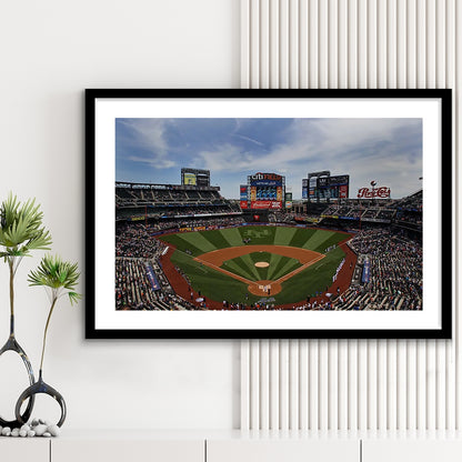 Citi Field Stadium, Stadium Canvas, Sport Art, Gift for him, White Border Framed Art Print Wall Decor