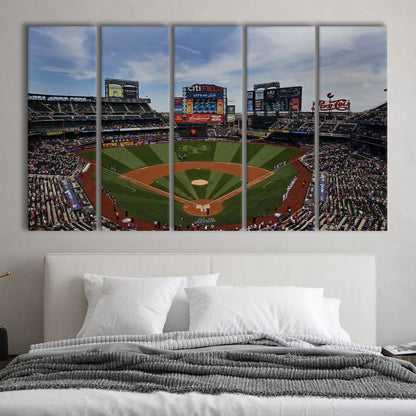 Citi Field Stadium, Stadium Canvas, Sport Art, 5 Panel B, Extra Large Canvas, Canvas Print Wall Art