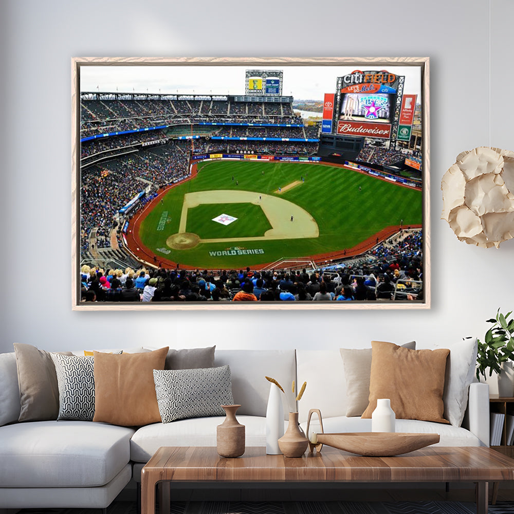 Citi Field in New York City, Stadium Canvas, Sport Art, Framed Canvas Print Wall Art, Floating Frame
