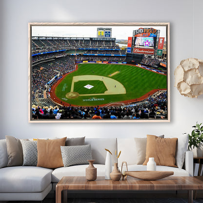 Citi Field in New York City, Stadium Canvas, Sport Art, Framed Canvas Print Wall Art, Floating Frame