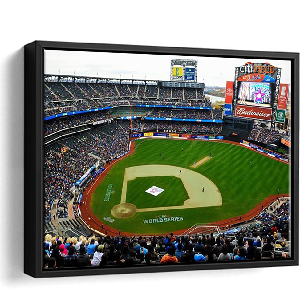 Citi Field in New York City, Stadium Canvas, Sport Art, Framed Canvas Print Wall Art, Floating Frame