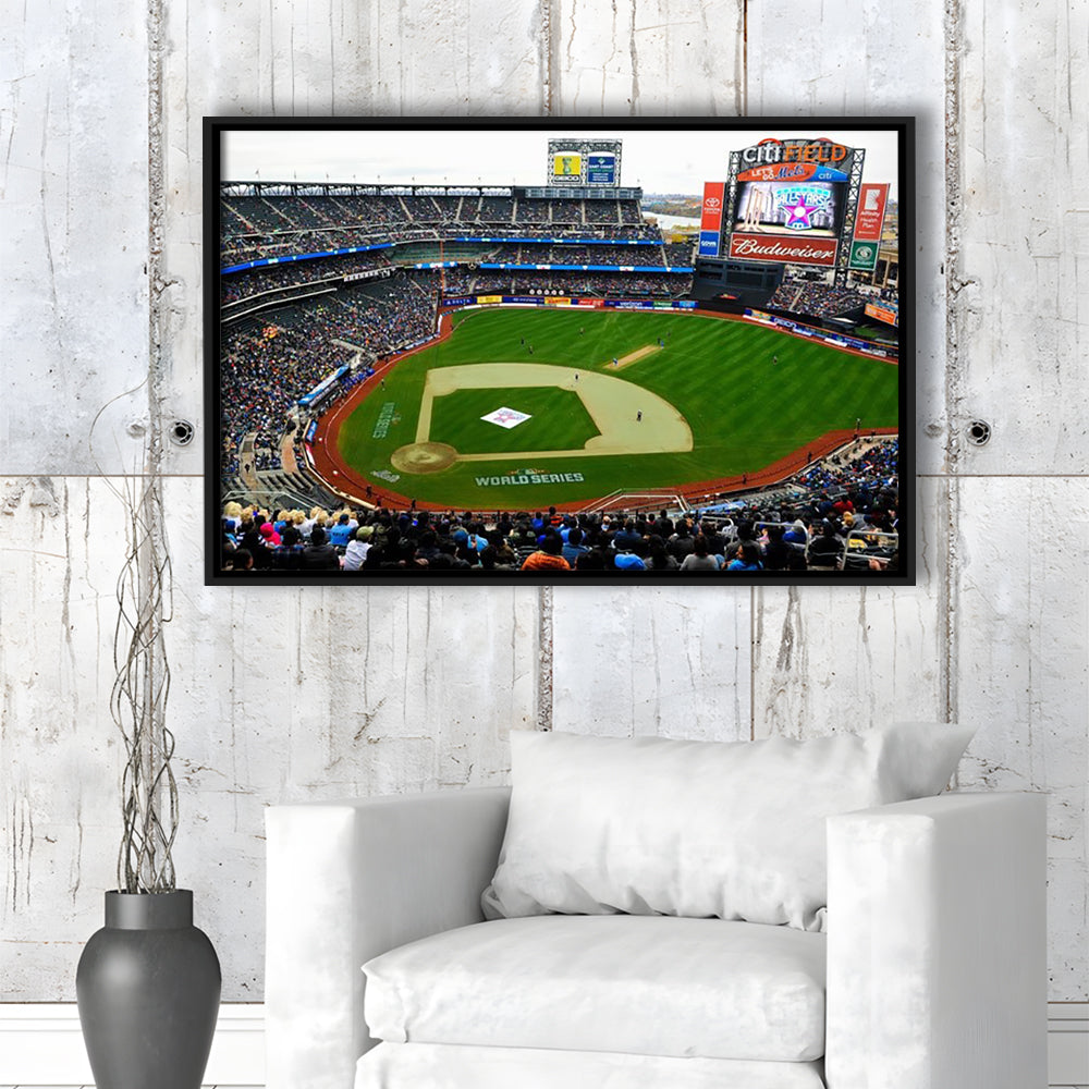 Citi Field in New York City, Stadium Canvas, Sport Art, Framed Canvas Print Wall Art, Floating Frame