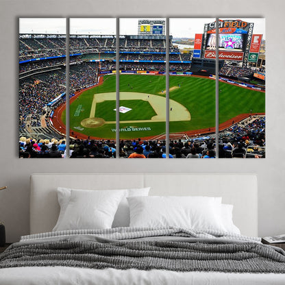 Citi Field in New York City, Stadium Canvas, Sport Art, 5 Panel B, Extra Large Canvas, Canvas Print Wall Art