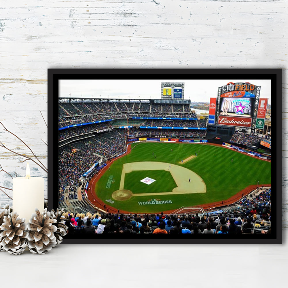 Citi Field in New York City, Stadium Canvas, Sport Art, Framed Canvas Print Wall Art, Floating Frame