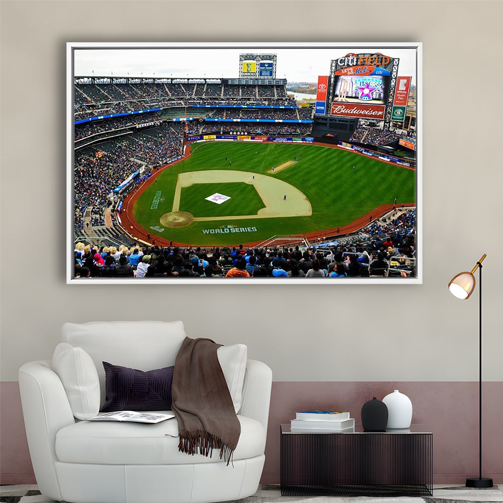 Citi Field in New York City, Stadium Canvas, Sport Art, Framed Canvas Print Wall Art, Floating Frame