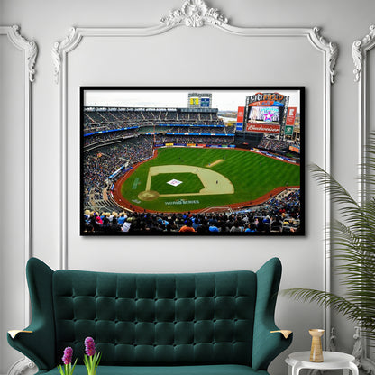 Citi Field in New York City, Stadium Canvas, Sport Art, Gift for him, Framed Art Print Wall Decor, Picture Framed