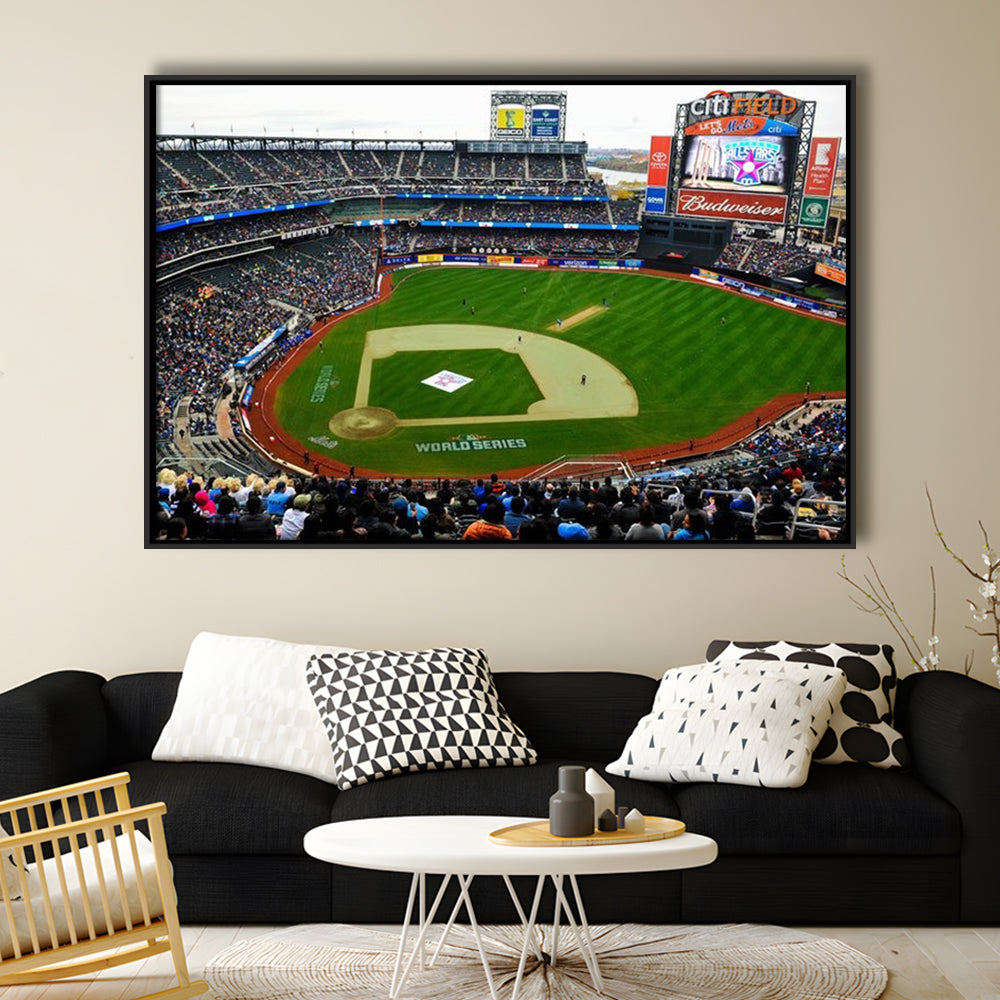 Citi Field in New York City, Stadium Canvas, Sport Art, Framed Canvas Print Wall Art, Floating Frame
