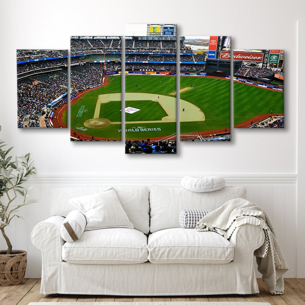 Citi Field in New York City, Stadium Canvas, Sport Art, Gift for him, 5 Panel, Large Canvas, Canvas Print Wall Art