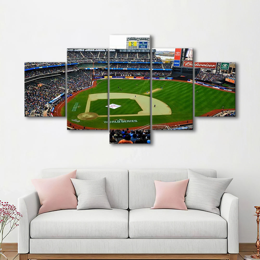 Citi Field in New York City, Stadium Canvas, Sport Art, Gift for him, 5 Panel, Large Canvas, Canvas Print Wall Art