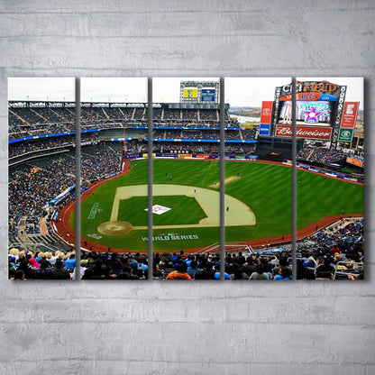 Citi Field in New York City, Stadium Canvas, Sport Art, 5 Panel B, Extra Large Canvas, Canvas Print Wall Art