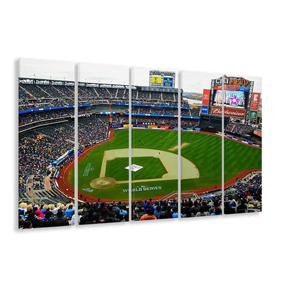 Citi Field in New York City, Stadium Canvas, Sport Art, 5 Panel B, Extra Large Canvas, Canvas Print Wall Art