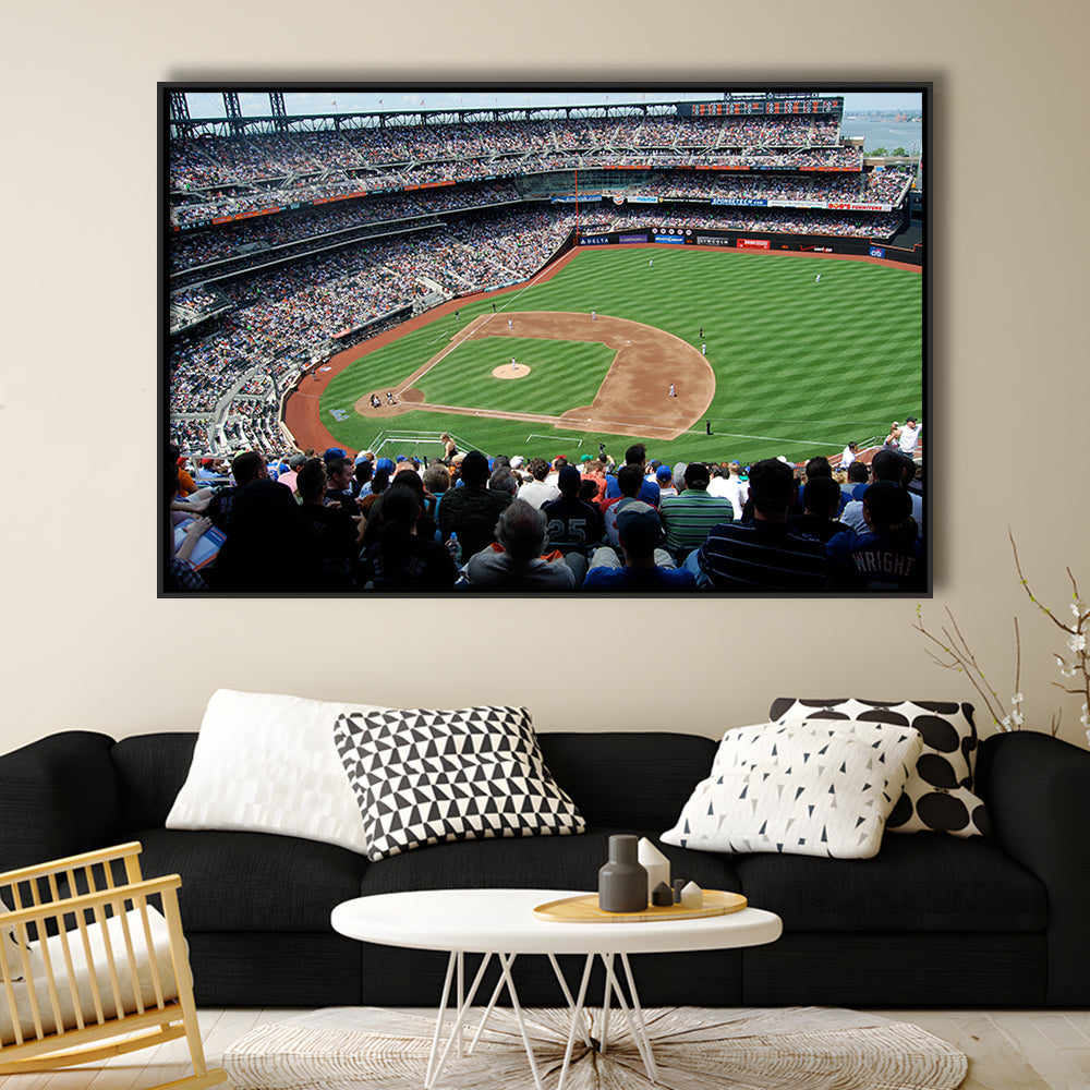 Citi Field in Ny, Stadium Canvas, Sport Art, Framed Canvas Print Wall Art, Floating Frame