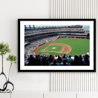 Citi Field in Ny, Stadium Canvas, Sport Art, Gift for him, White Border Framed Art Print Wall Decor