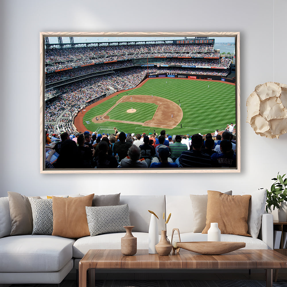 Citi Field in Ny, Stadium Canvas, Sport Art, Framed Canvas Print Wall Art, Floating Frame