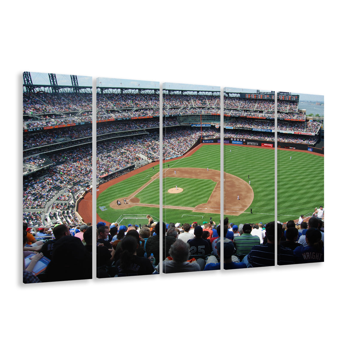 Citi Field in Ny, Stadium Canvas, Sport Art, 5 Panel B, Extra Large Canvas, Canvas Print Wall Art