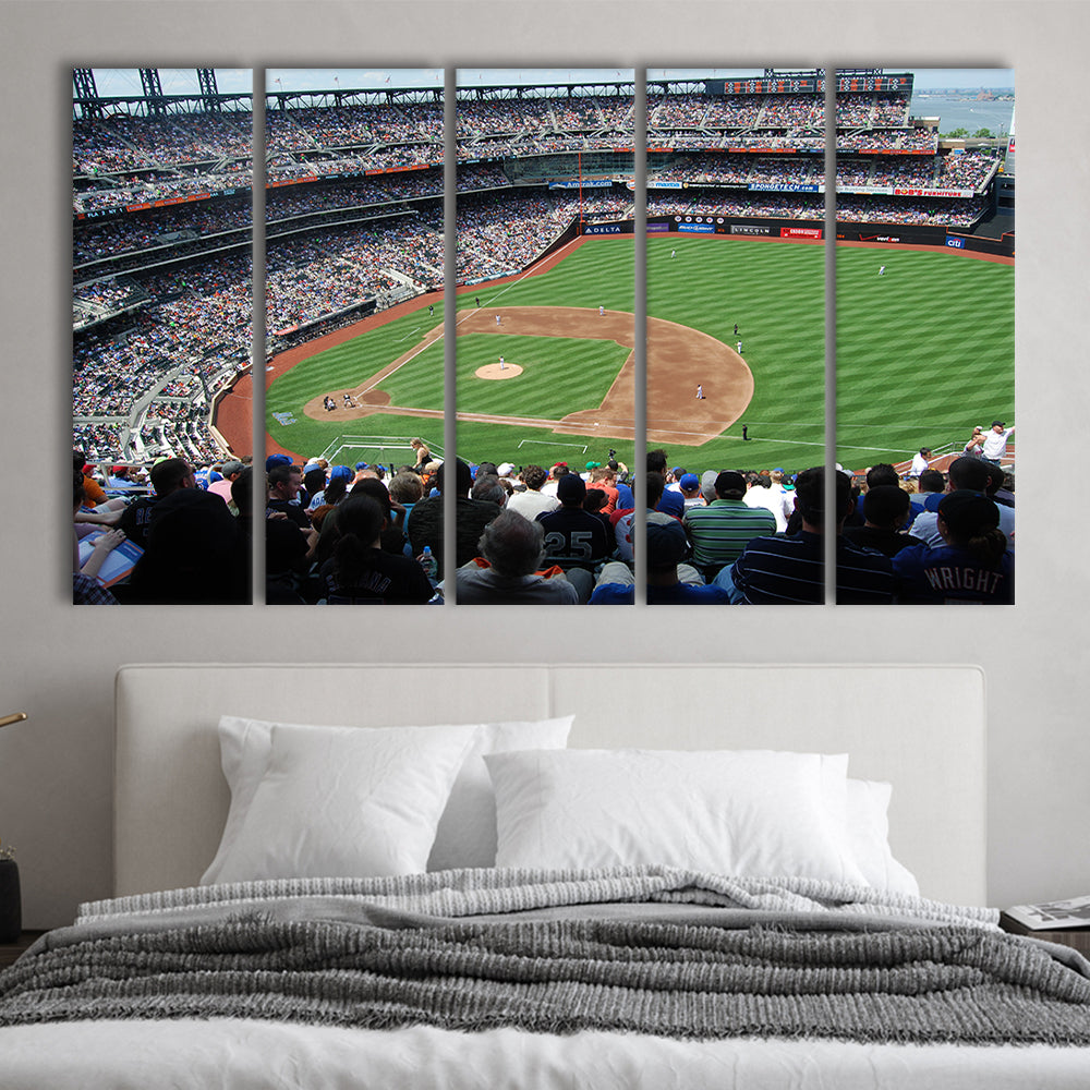 Citi Field in Ny, Stadium Canvas, Sport Art, 5 Panel B, Extra Large Canvas, Canvas Print Wall Art