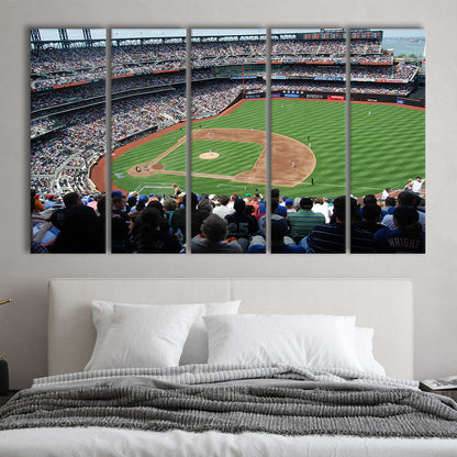 Citi Field in Ny, Stadium Canvas, Sport Art, 5 Panel B, Extra Large Canvas, Canvas Print Wall Art