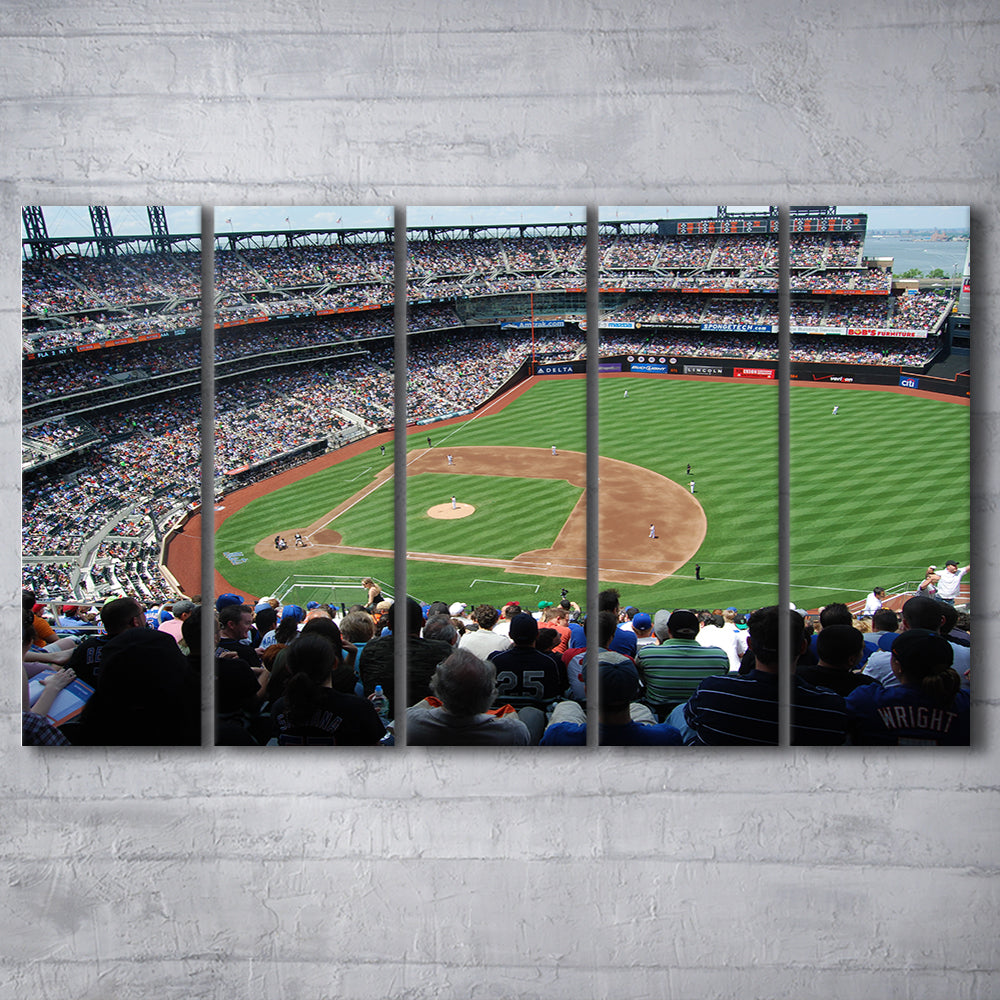 Citi Field in Ny, Stadium Canvas, Sport Art, 5 Panel B, Extra Large Canvas, Canvas Print Wall Art
