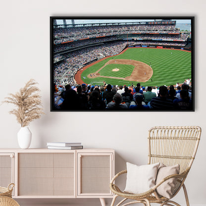 Citi Field in Ny, Stadium Canvas, Sport Art, Framed Canvas Print Wall Art, Floating Frame