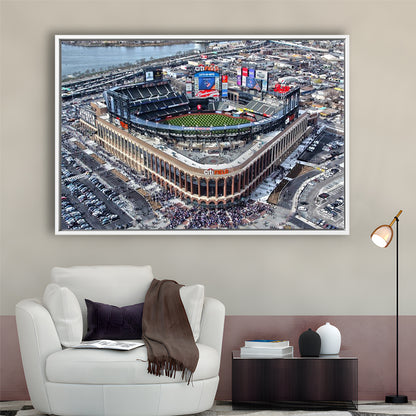 Citi Field in Queens New York, Stadium Canvas, Sport Art, Framed Canvas Print Wall Art, Floating Frame
