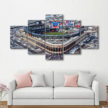 Citi Field in Queens New York, Stadium Canvas, Sport Art, Gift for him, 5 Panel, Large Canvas, Canvas Print Wall Art