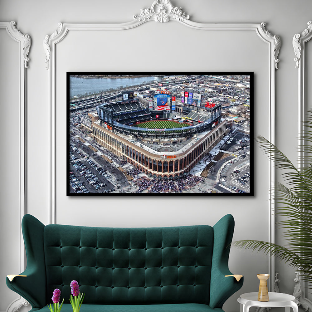 Citi Field in Queens New York, Stadium Canvas, Sport Art, Gift for him, Framed Art Print Wall Decor, Picture Framed