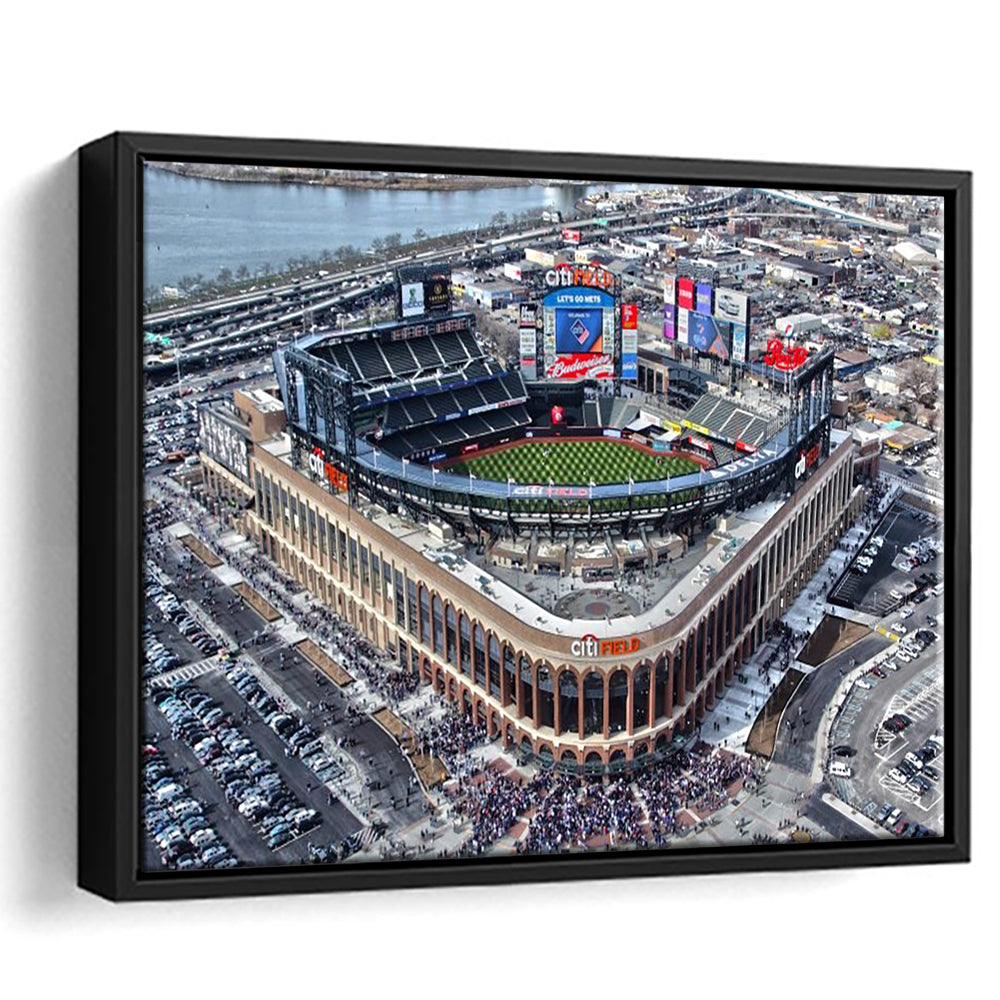 Citi Field in Queens New York, Stadium Canvas, Sport Art, Framed Canvas Print Wall Art, Floating Frame