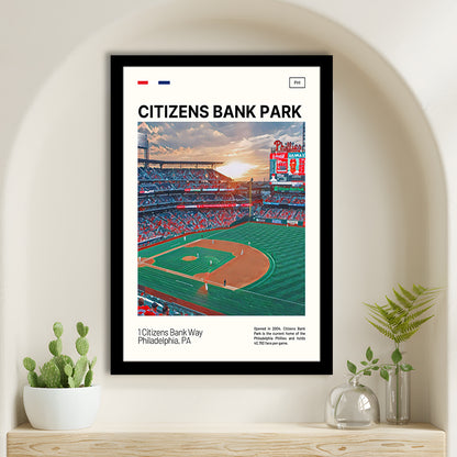 Citizens Bank Park Print, Philadelphia Phillies Stadium Art, Gifts for him, Sport Art, Framed Art Print Wall Decor