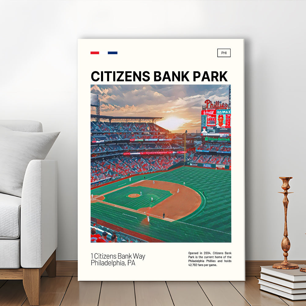 Citizens Bank Park Print, Philadelphia Phillies Stadium Canvas Art, Fan Gifts, Sport Art, Canvas Print Wall Art
