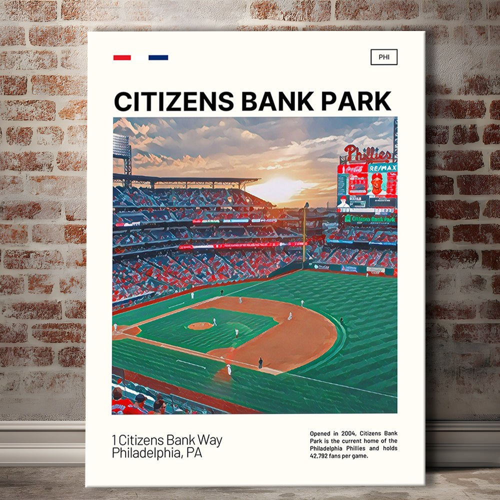 Citizens Bank Park Print, Philadelphia Phillies Stadium Canvas Art, Fan Gifts, Sport Art, Canvas Print Wall Art