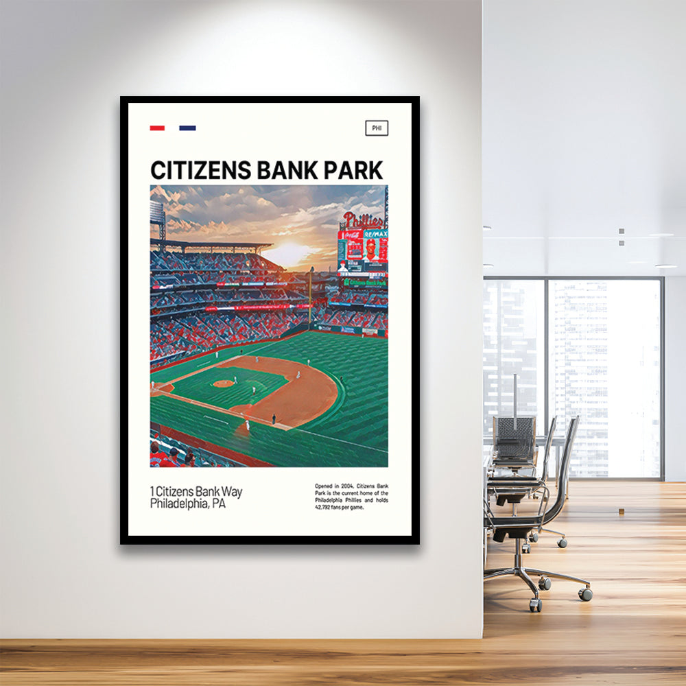Citizens Bank Park Print, Philadelphia Phillies Stadium Art, Gifts for him, Sport Art, Framed Art Print Wall Decor