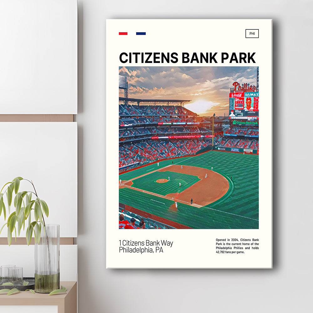 Citizens Bank Park Print, Philadelphia Phillies Stadium Canvas Art, Fan Gifts, Sport Art, Canvas Print Wall Art