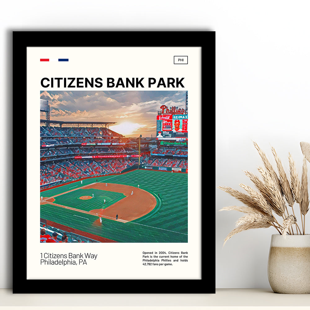 Citizens Bank Park Print, Philadelphia Phillies Stadium Art, Gifts for him, Sport Art, Framed Art Print Wall Decor