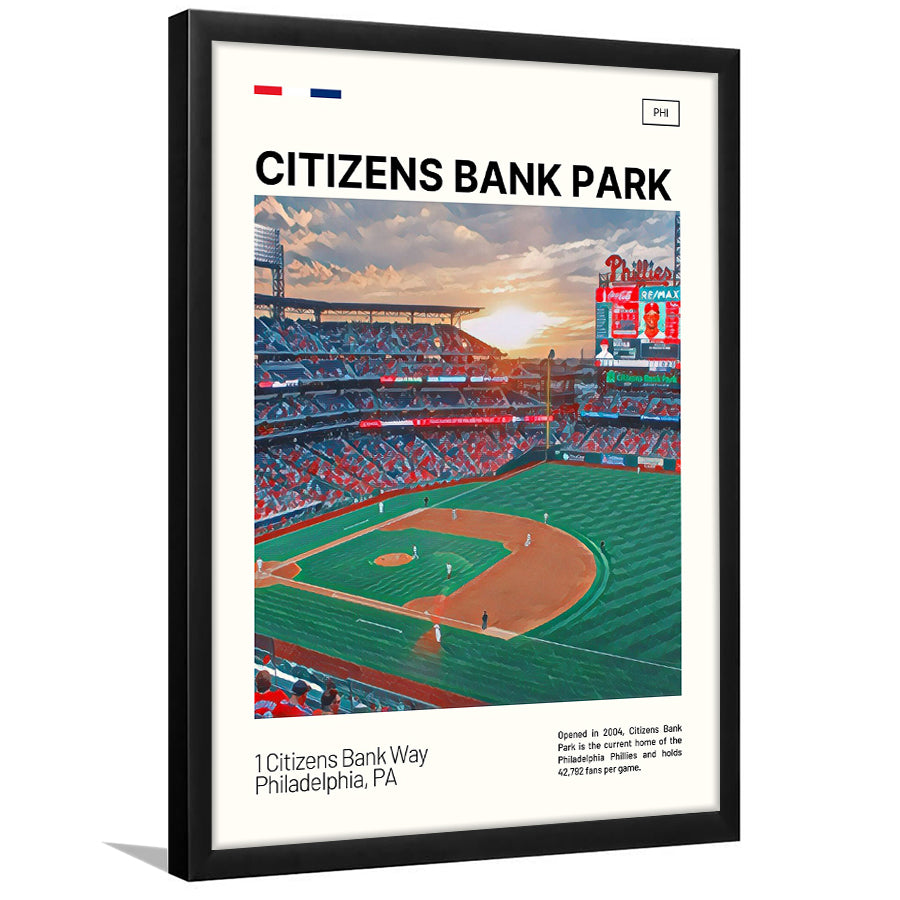 Citizens Bank Park Print, Philadelphia Phillies Stadium Art, Gifts for him, Sport Art, Framed Art Print Wall Decor