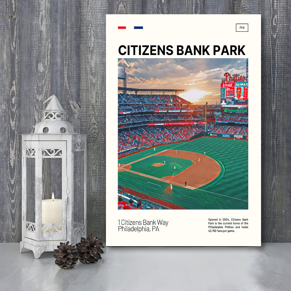 Citizens Bank Park Print, Philadelphia Phillies Stadium Canvas Art, Fan Gifts, Sport Art, Canvas Print Wall Art