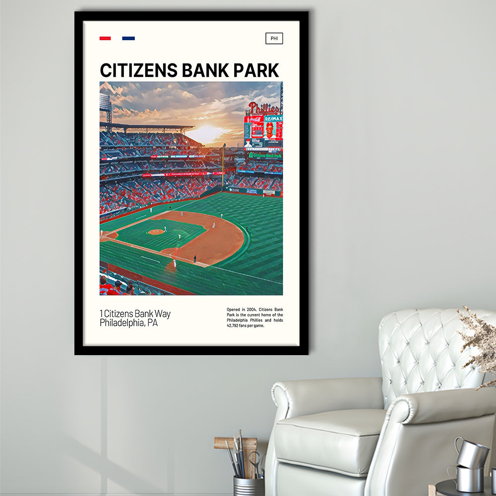 Citizens Bank Park Print, Philadelphia Phillies Stadium Art, Gifts for him, Sport Art, Framed Art Print Wall Decor